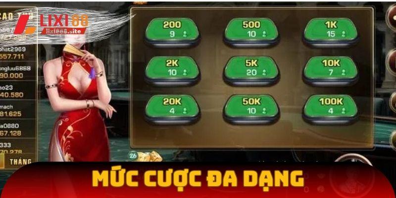 Tựa game có đa dạng mức cược