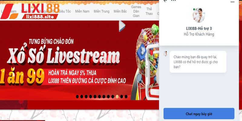 Liên hệ Lixi88 hỗ trợ nhanh qua live chat